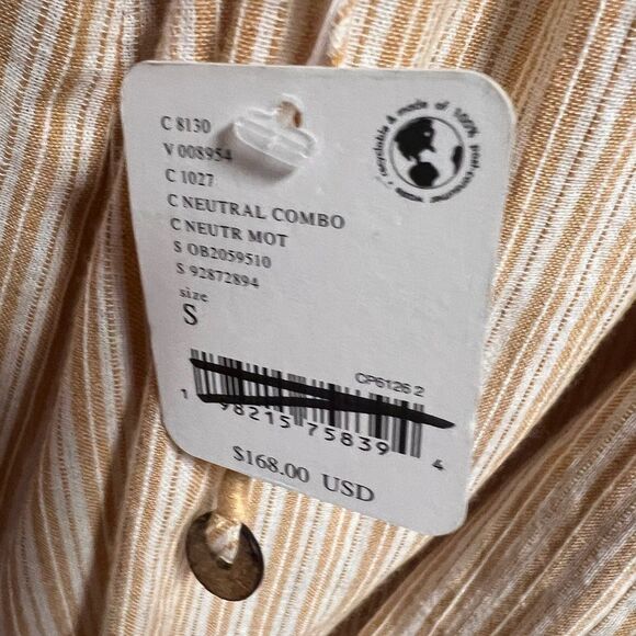 Free People Collina Striped Crochet Lace Trim Romper in Neutral Combo - Picture 9 of 9